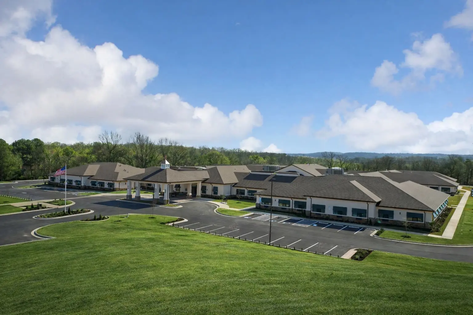 Skyview angle of the Mill Creek Health and Rehab building